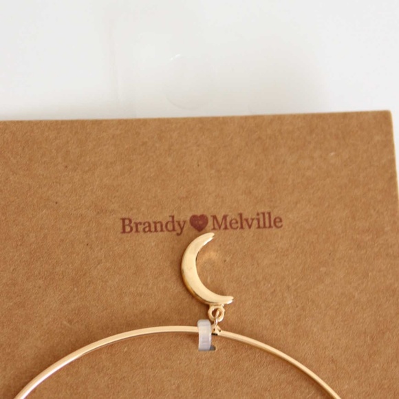 NWT Brandy Melville Gold Moon Charm Cuff Bracelet - Picture 4 of 5